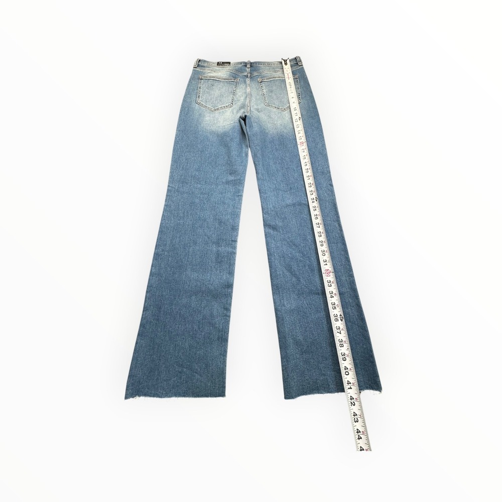 Fashion Nova Jeans Womens 13 Blue Make The Rules Straight Leg Stretch Raw Hem - Picture 8 of 13